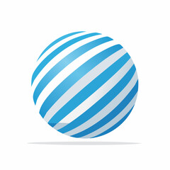 Obraz premium Abstract Blue and White Striped Sphere