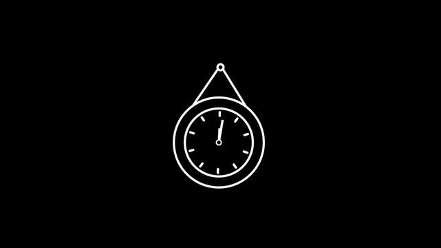 Simple Line Drawing of Pocket Watch Animation.