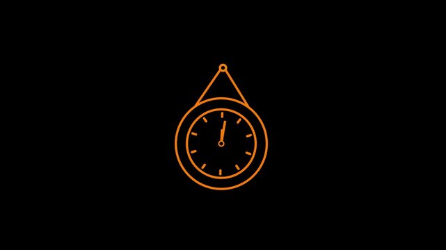 Simple Line Drawing of Pocket Watch Animation.