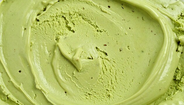 抹茶アイスクリームのリッチな緑とクリーミーな渦巻き 日本の味の質感素材