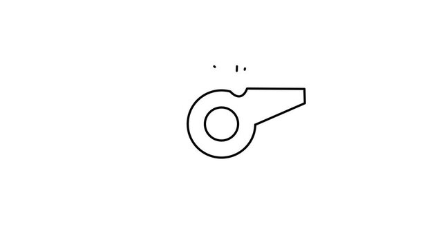 animation icon Simple Whistle Icon on White Background.transparent background