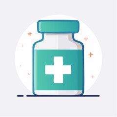 Fototapeta premium Medical Vial with Cross Symbol