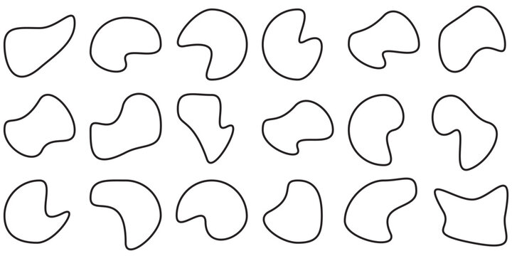 set of organic liquid blob shapes icon, blob shapes icon. blob frame icon.