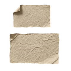 Obraz premium Crumpled paper sheets with one curled corner isolated on transparent background
