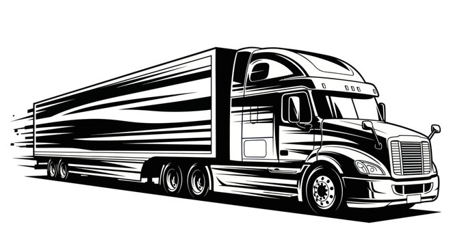 Fast Moving Semi Truck, Freight Transportation, Logistics, Speed, Delivery