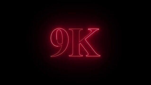 Glowing neon open 9k, flower, like, comment, sign on black background for business night design 4k video