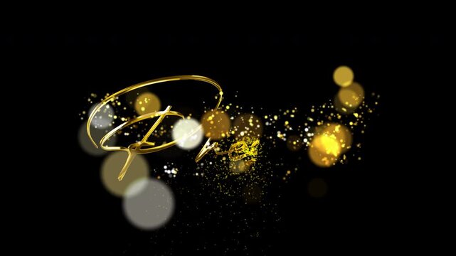 Premium Prestige Golden Signature Lettering Banner