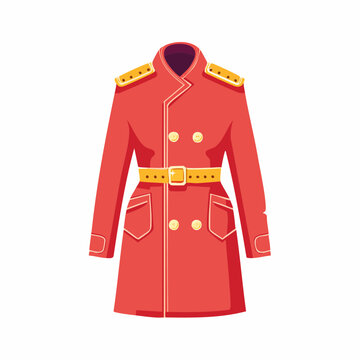 Red Double-Breasted Trench Coat with Belt