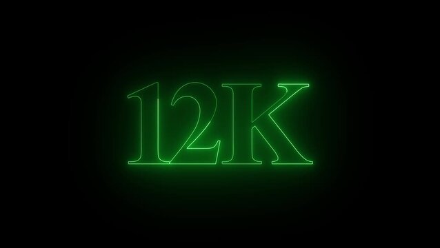 Glowing neon open 12k, flower, like, comment, sign on black background for business night design 4k video