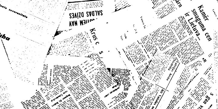 Distressed document overlay newspaper grunge paper design. overlay grainy scratch rough wall concrete article aged new latter vintage background.