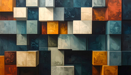 Abstract cubes composition