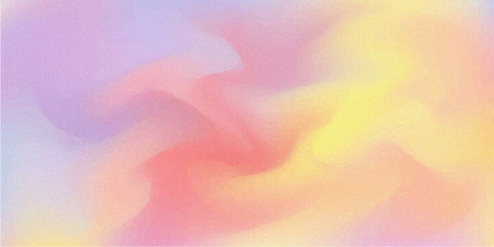 Soft, grainy abstract gradient background with blurred rainbow pastel hues. Features a textured noise effect.