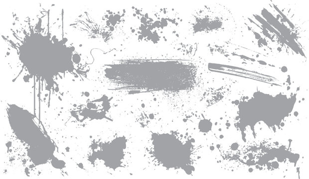 Urban distressed textures with concrete and dirt overlays Rough grunge vector set with scratches and spray patterns