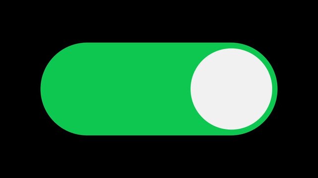 On and off switch button animation video on black background