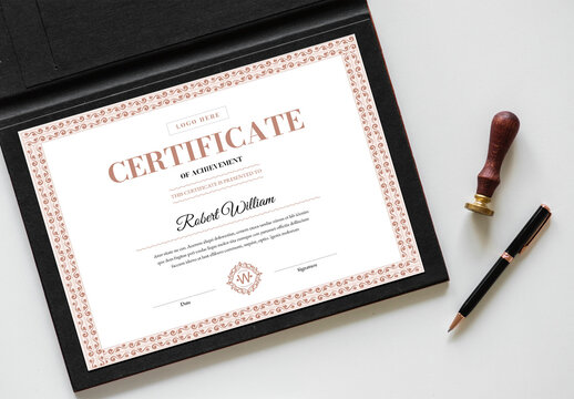 Simple Certificate of Achievement Landscape Layout