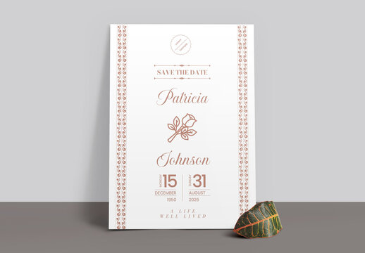 Wedding Cermenony Invitation Card Template