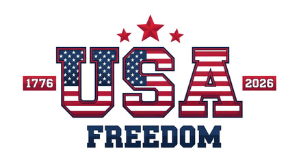 Fototapeta premium Patriotic 4th of july usa design celebrating american independence with stars and stripes isolated on transparent background