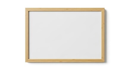Obraz premium Minimalist White Board with Natural Bamboo Wooden Frame