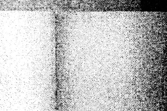 Isolated directional halftone texture from real printed paper with left-to-right ink density fade and rough edge