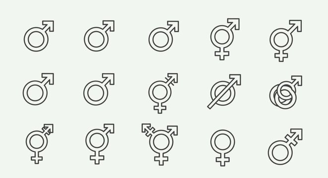 Gender Equality Symbols and Icons.