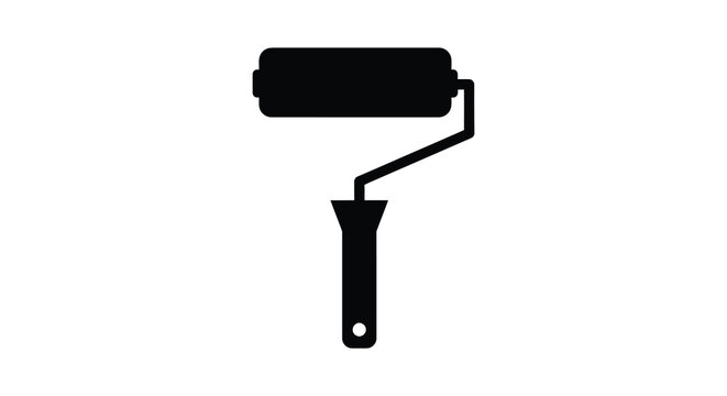 paint roller silhouette on white background high quality professional detailed modern