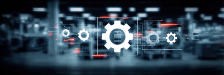 Fototapeta premium A sleek digital system drives automation to refine every process, boosting efficiency and productivity through a seamless workflow and total optimization.