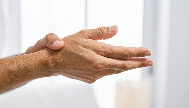 Close-up of a Persons Hands Experiencing Joint Pain.