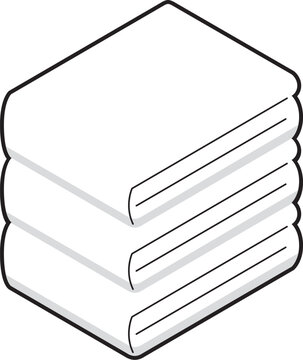 白の積み重なった3枚のタオル（主線あり）