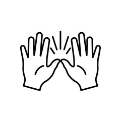 Obraz premium Open Hands Icon with Light Rays