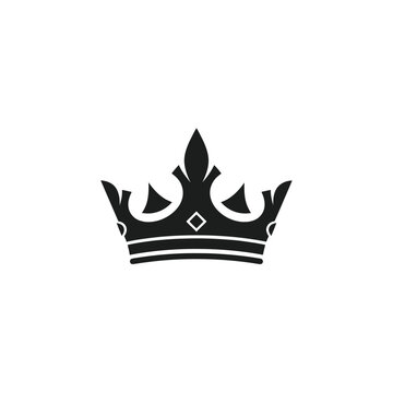 Black Crown Icon Symbol Design.