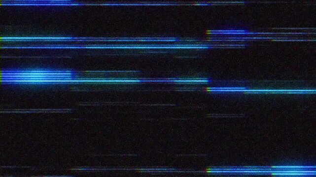 Vintage television no signal effect with blue glitch and scanlines.