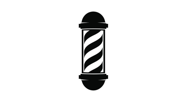 barber pole silhouette on transparent background high quality