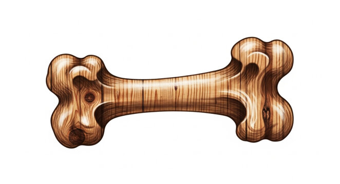Brown dog bone chew toy.