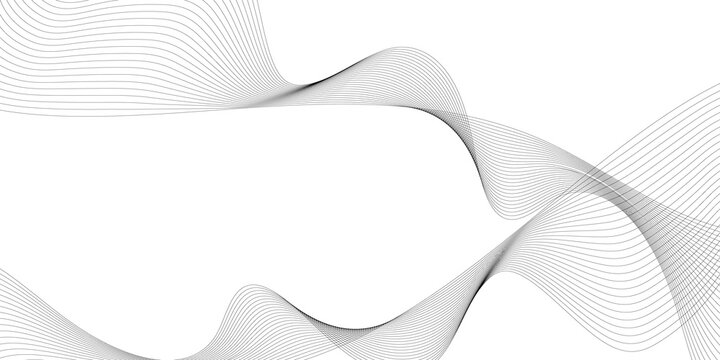 Abstract wavy lines on white background flowing linear design