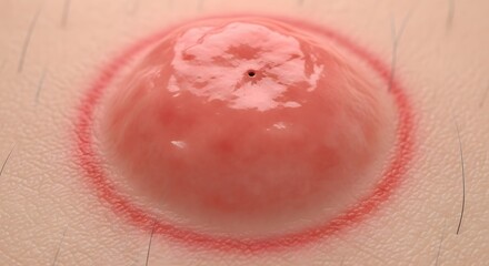 Fototapeta premium Close-Up Illustration of Inflamed Skin Abscess or Boil