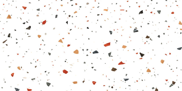 Abstract terrazzo pattern with small colorful stone fragments and granite texture