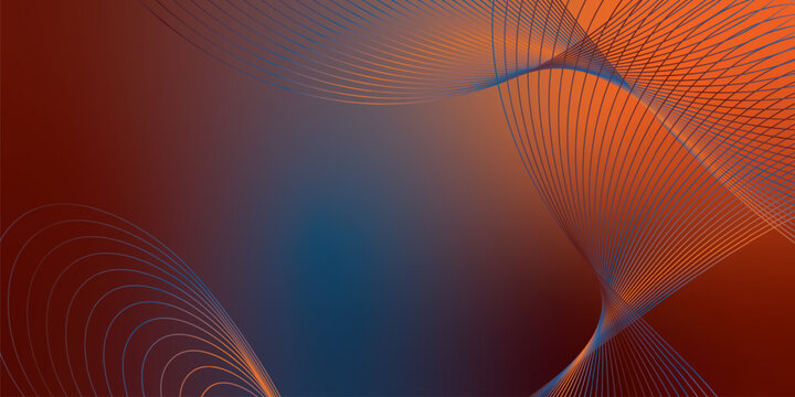 Abstract orange , azure and marron background with flowing wave lines and light textures in a modern futuristic digital design suitable for business and technology wallpaper