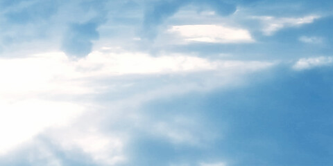 Obraz premium abstract blue sky and clouds storm summer weather watercolor wallpaper background.