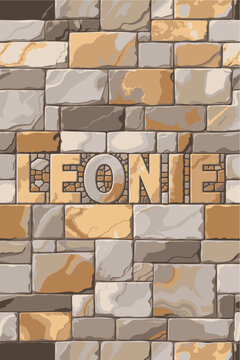 Leonie/"A decorative vector wall with engraved patterns [Greta]. Geometric stone tiles in neutral colors, ideal for architectural visualization and creative backdrops."