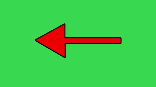 Animated Three Red Arrows Pointing Down with Bounce Effect - Green Screen Chroma Key	
