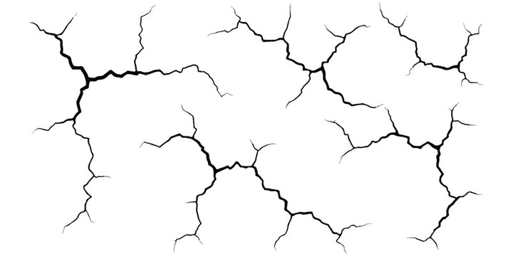 Black cracks on a surface pattern for abstract design