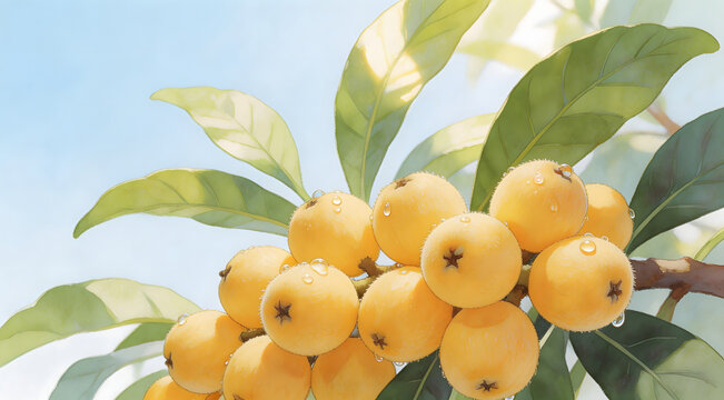 Lixia solar term golden loquat fruit landscape