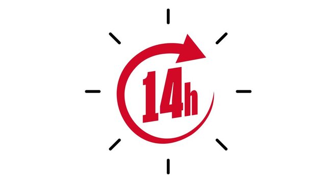 14 Hour Everyday Open Service Concept Red Graphic Background
