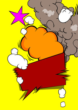 Cartoon background, comic book backdrop. Retro vector comics pop art design.