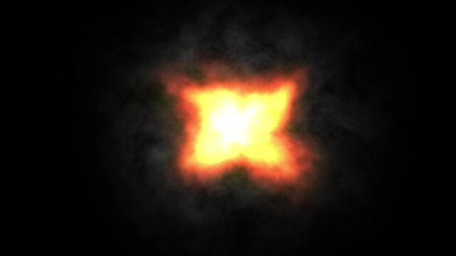 Real Muzzle Flash Gun Fire on Black Background. Fire Weapon Shot Overlay for VFX. 4K Video