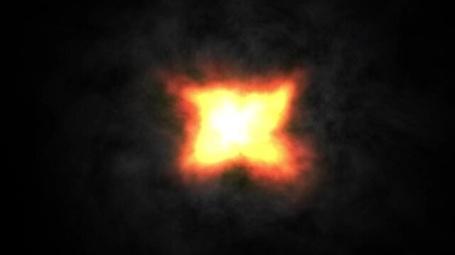 gun fire muzzle flash loop for video editing on black background. 4K Video