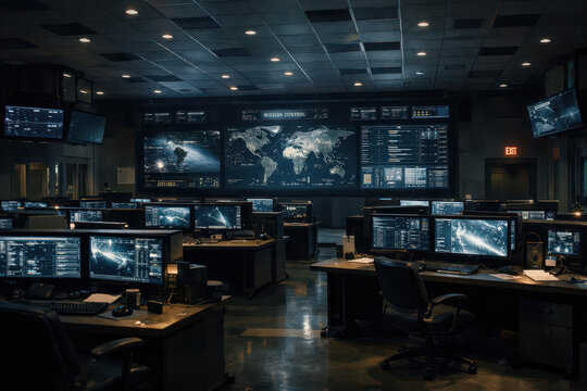 Modern High-Tech Mission Control Center