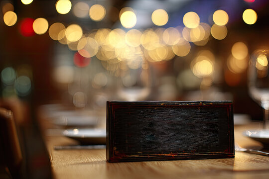 An empty sign on the table