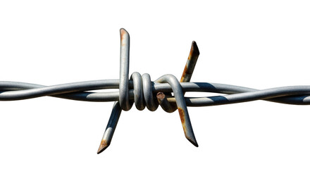Obraz premium Rusty barbed wire fence detail