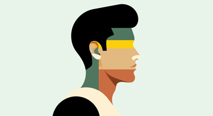 Abstract geometric portrait illustration © Ever